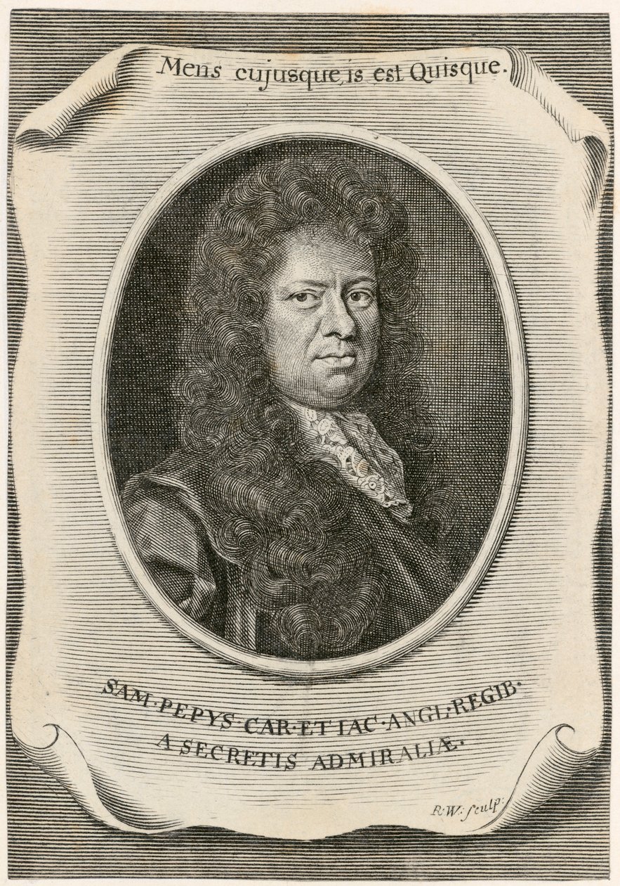 サミュエル・ピープス、英国海軍委員会法書記官、日記作成者、1666年。 作： 不明