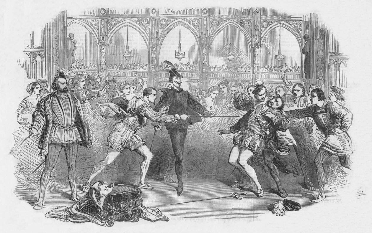 1852年のロイヤルイタリアオペラでのスポースファウストのシーン。 作： 不明