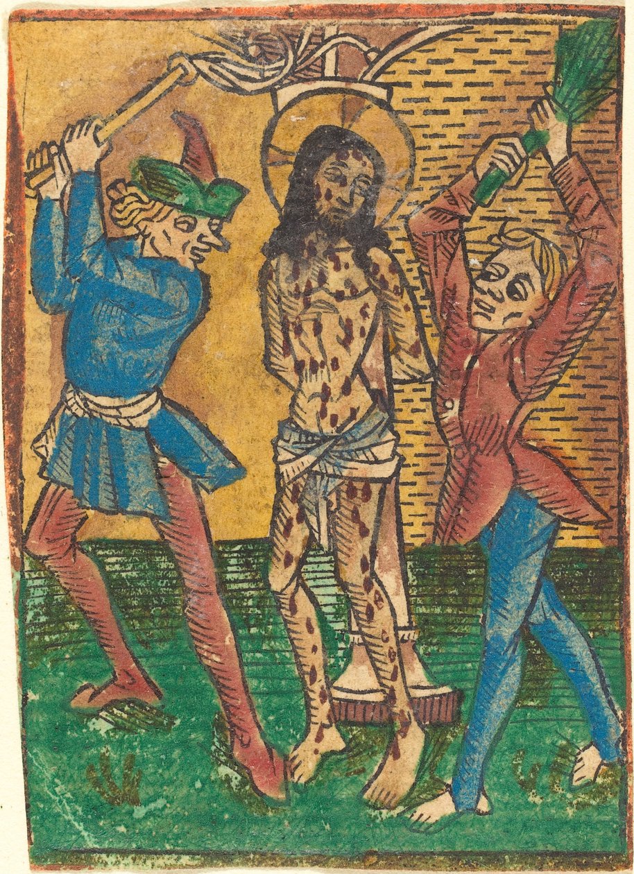 キリストのむち打ち、c。 1490年。 作： 不明