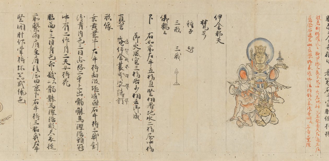 収集された図像図像図蔵書の巻物 9: 十天王、13 世紀。 作： 不明