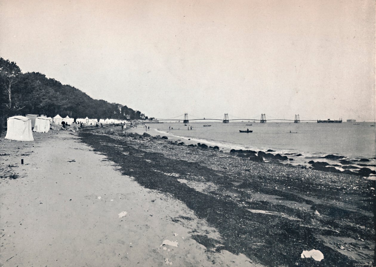 シービュー-海水浴場と吊り桟橋、1895 作： 不明