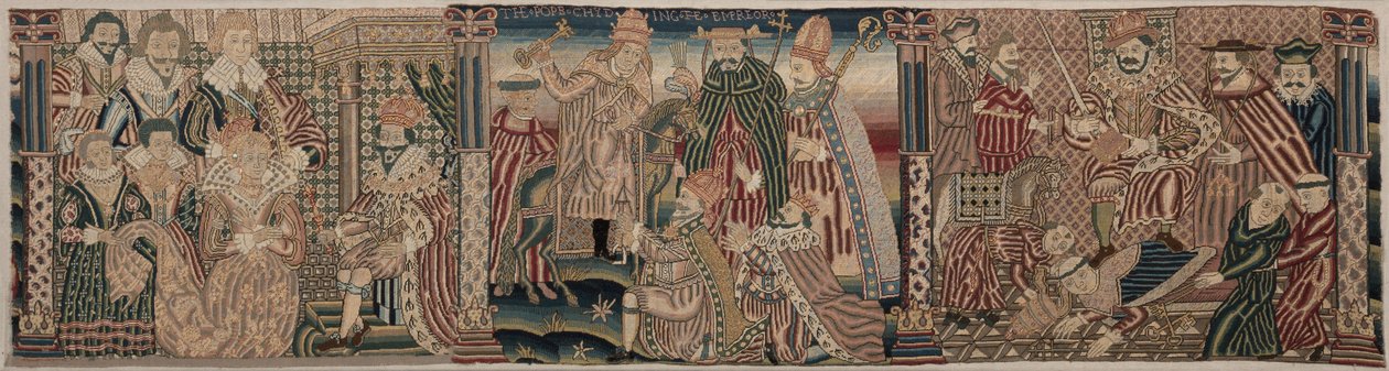 刺繍されたフリーズのセクション、1625-1649。 作： 不明