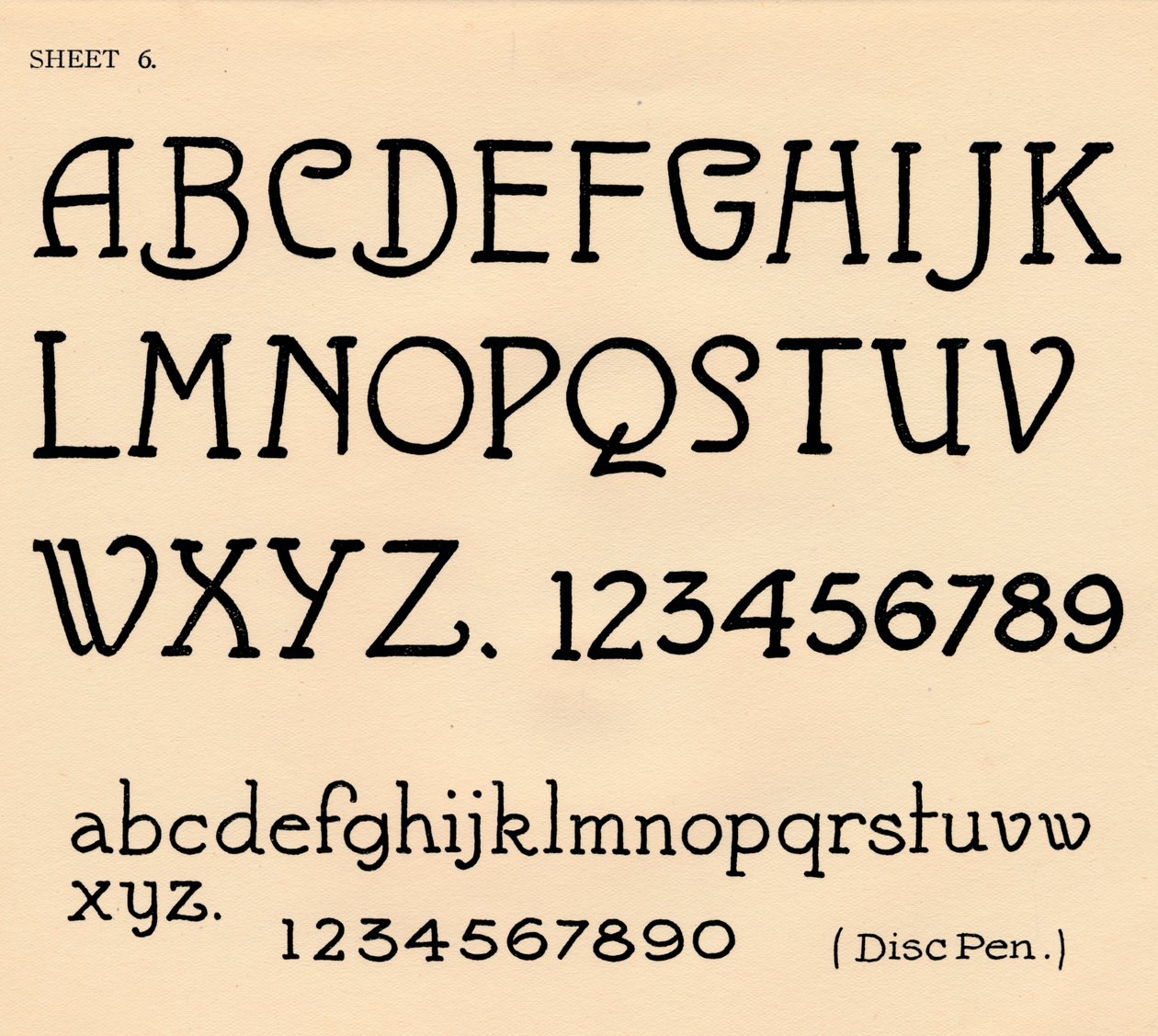 シート6、アルファベットのポートフォリオから、1929 作： 不明