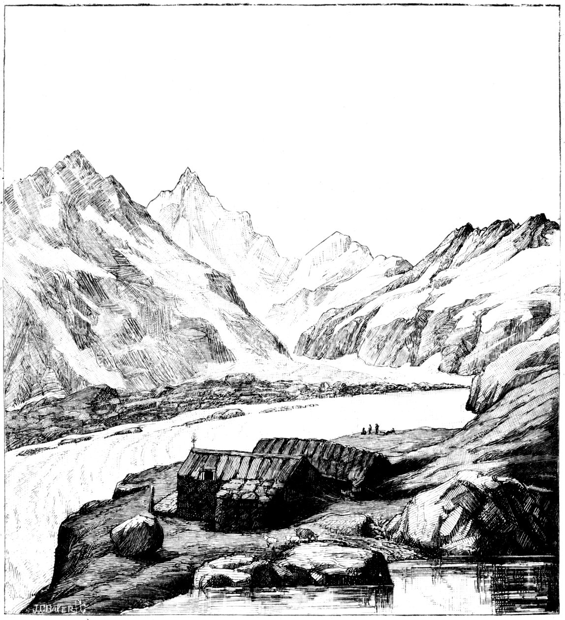 氷河学者ルイスアガシー、スイス、アー氷河によって建設されたシェルター、1842年1885 作： 不明