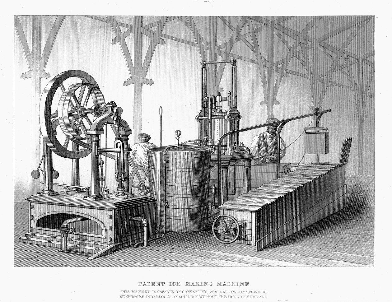 シーブとハリソンの特許製氷機、1862 作： 不明