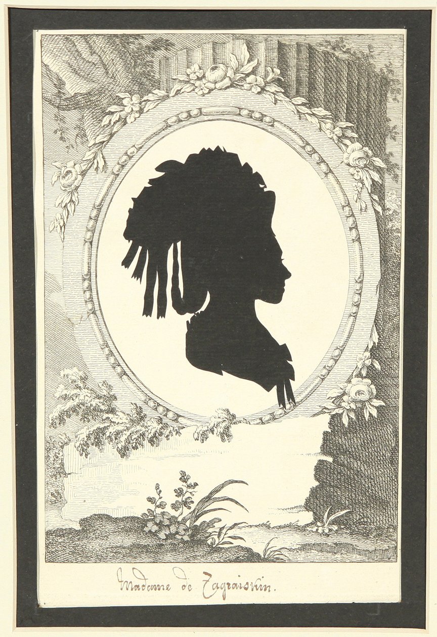 Natalia Kirillovna ZagryazyskayanéeRazumovskaya 1747-1837、1777-1782のシルエットの肖像 作： 不明