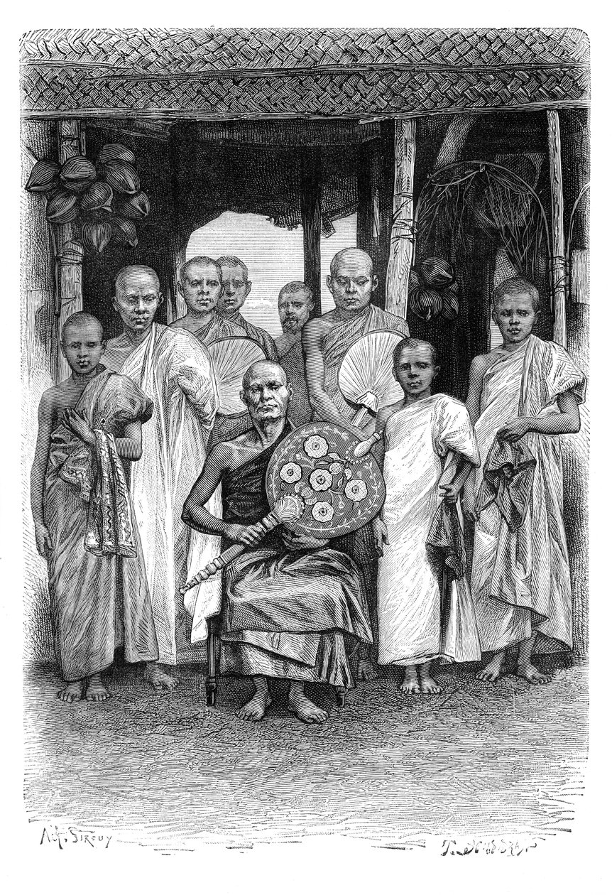 シンハラ人の僧侶、スリランカ、1895 作： 不明