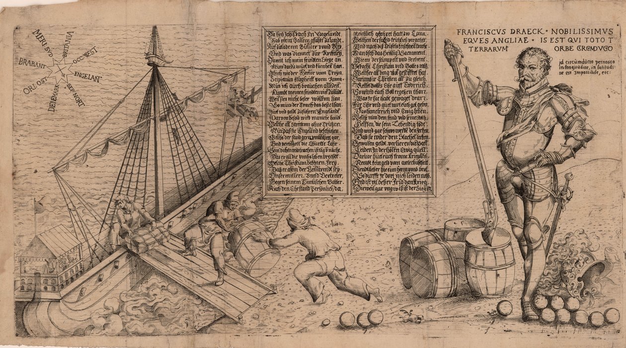 フランシスドレイク卿、1588年頃。 作： 不明