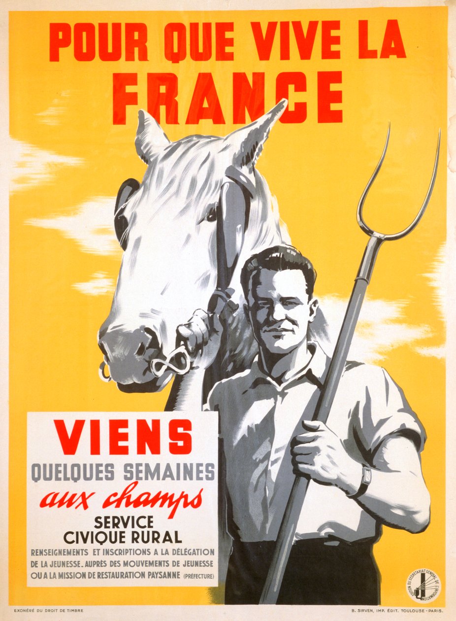 フランスは暮らすことができるので、1940年から1944年まで野原で数週間働いた 作： 不明