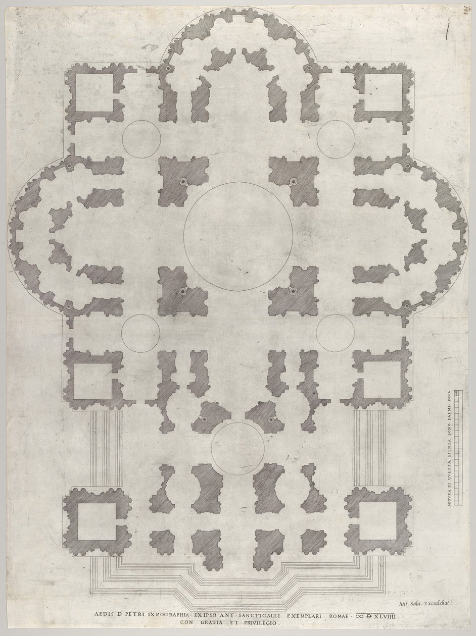 壮大なローマのガラス：聖の計画ピーターズ、1549年。 作： 不明
