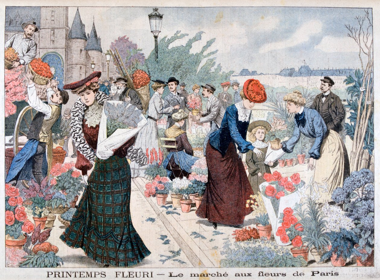 市場の春の花、パリ、1903 作： 不明