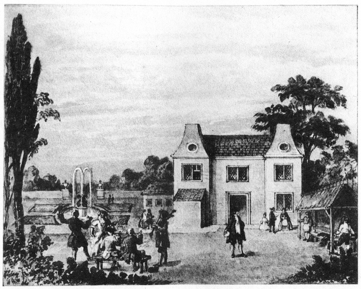 春の庭園、ロンドンのロンデススクエアのサイト、18世紀後半、1907年 作： 不明