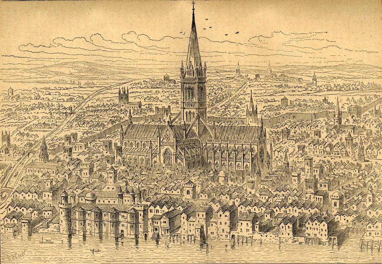 1540年、1897年のセントポールズアンドネイバーフッド。 作： 不明