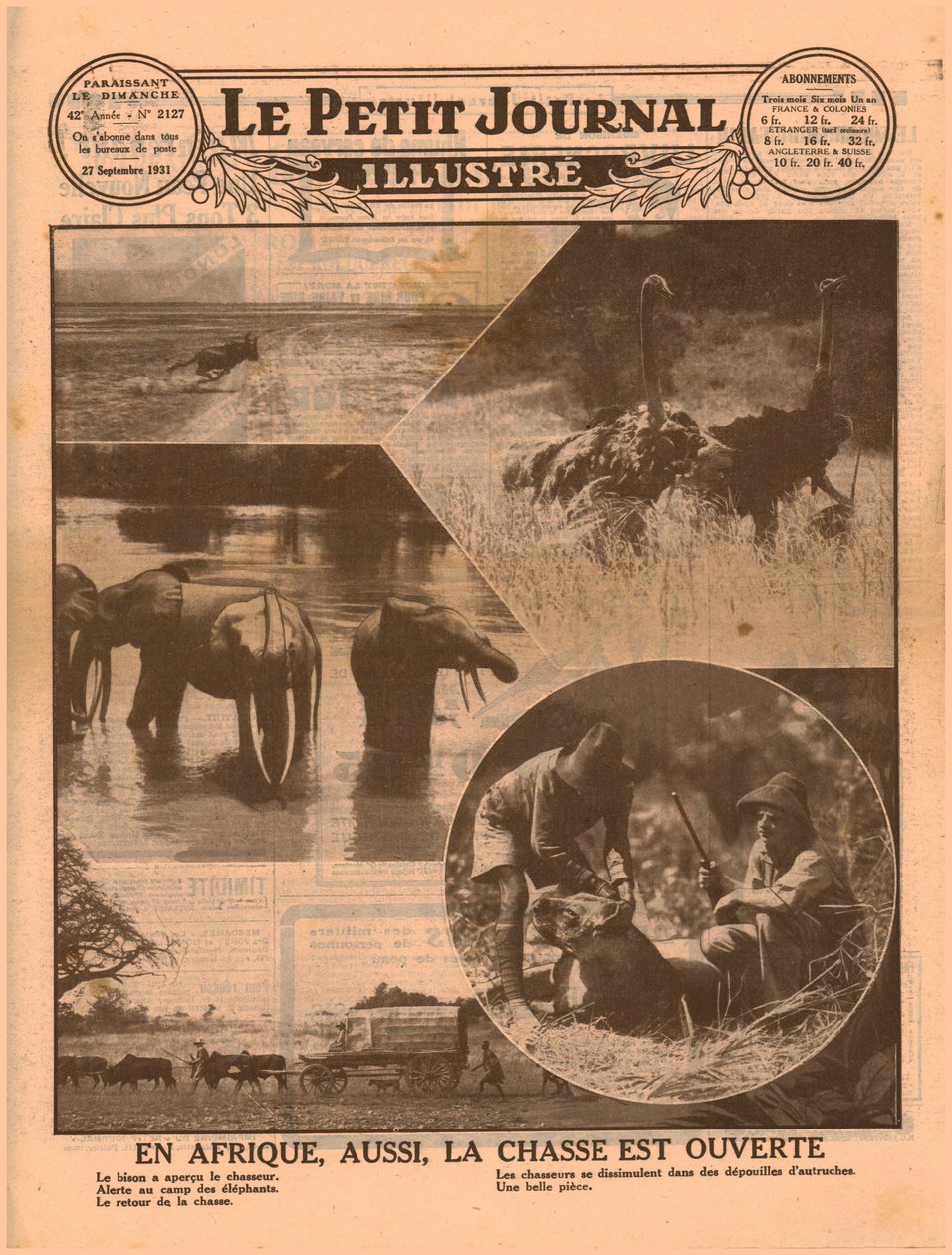 アフリカの狩猟シーズンの始まり、1931年。 作： 不明