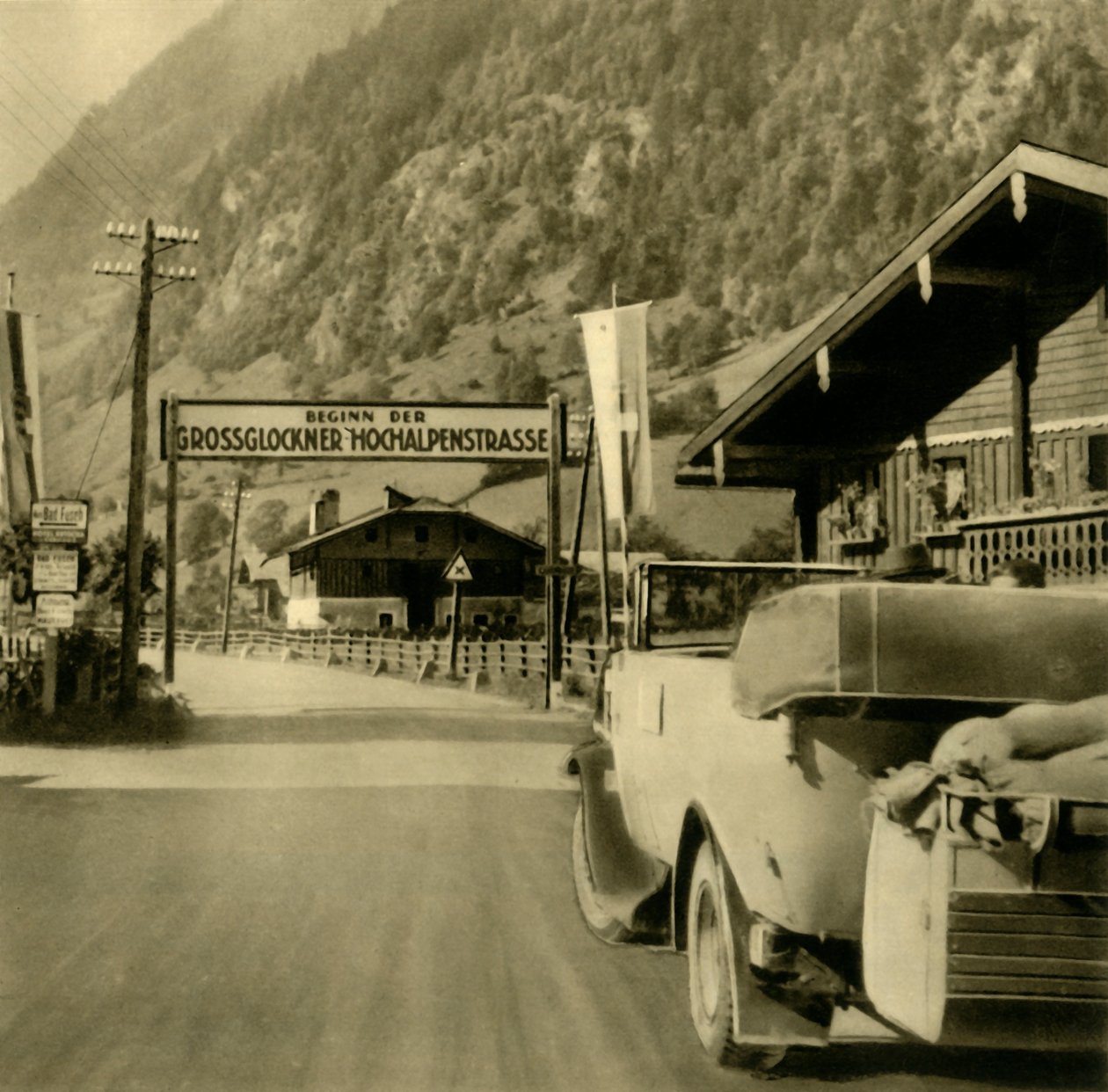 Grossglockner High Alpine Road、Fusch an derGroßglocknerstraße、オーストリア、c1935の開始。 作： 不明