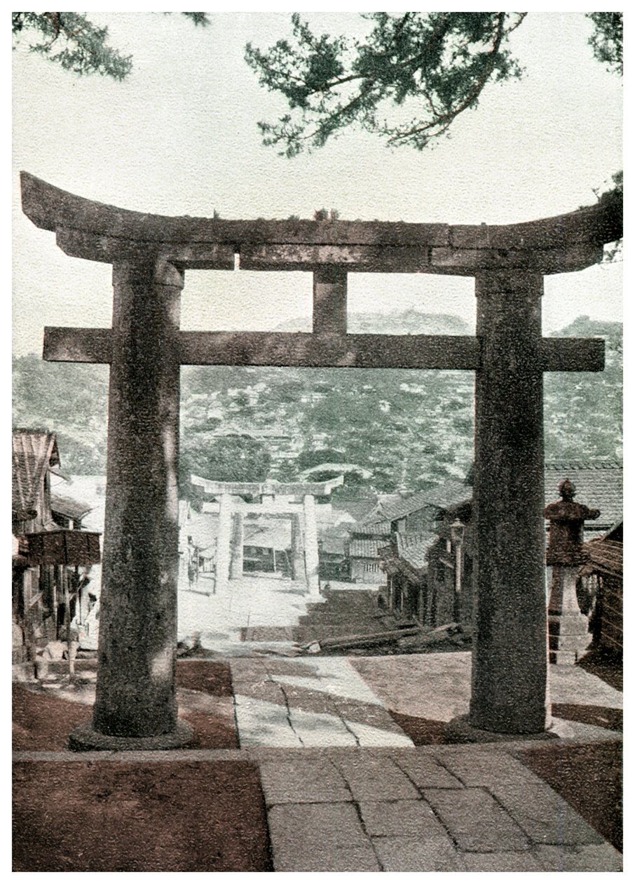 Stone torii, Suwa Temple, Nagasaki, Japan, 1904 作： 不明