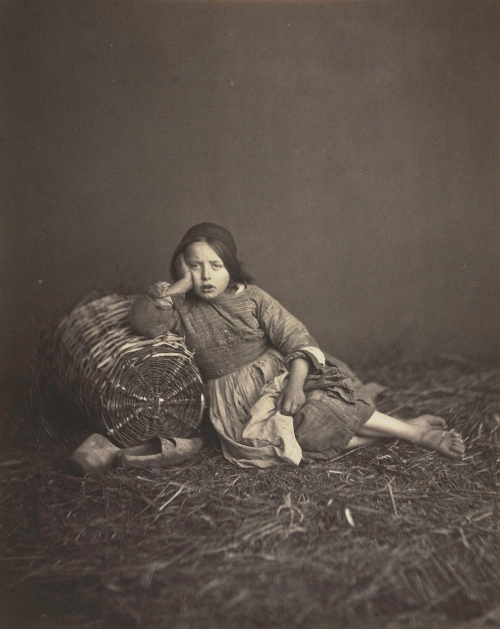 農民の少女の研究c。 1860。 作： 不明