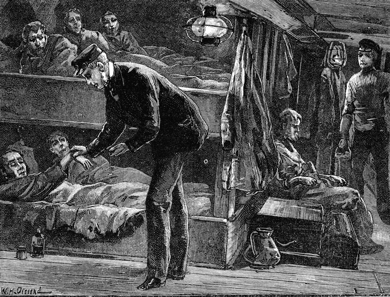 病気のアイルランド人移民の船に乗って1840年代c1890 作： 不明