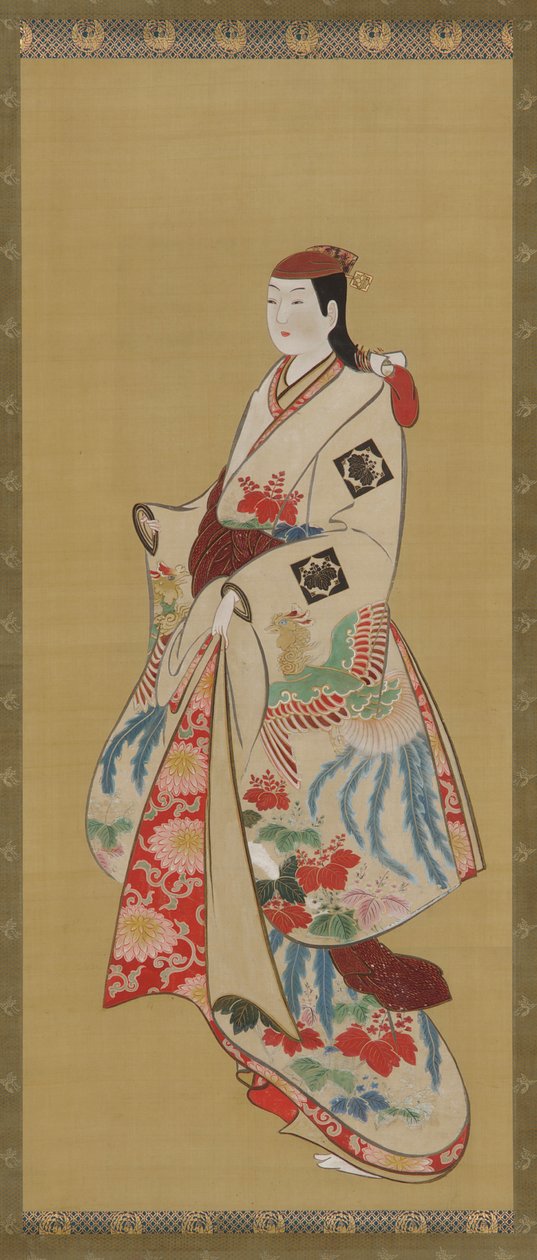 背の高い女の子、鳳凰と桐の花模様のドレス、江戸時代、1615-1868. 作： 不明