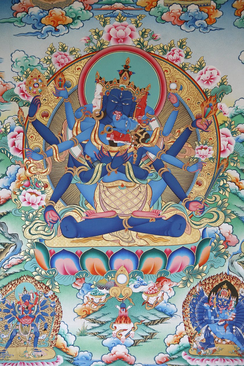 Tantrisme : チベットのタントラの女神。ネパール、カトマンズ、コパン僧院