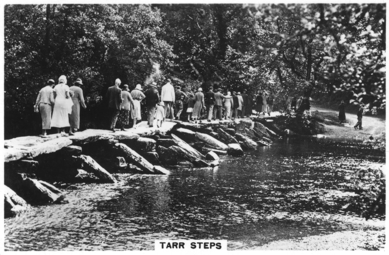 1937年、サマーセットのエクスムーアにあるバール川を渡るタール階段 作： 不明