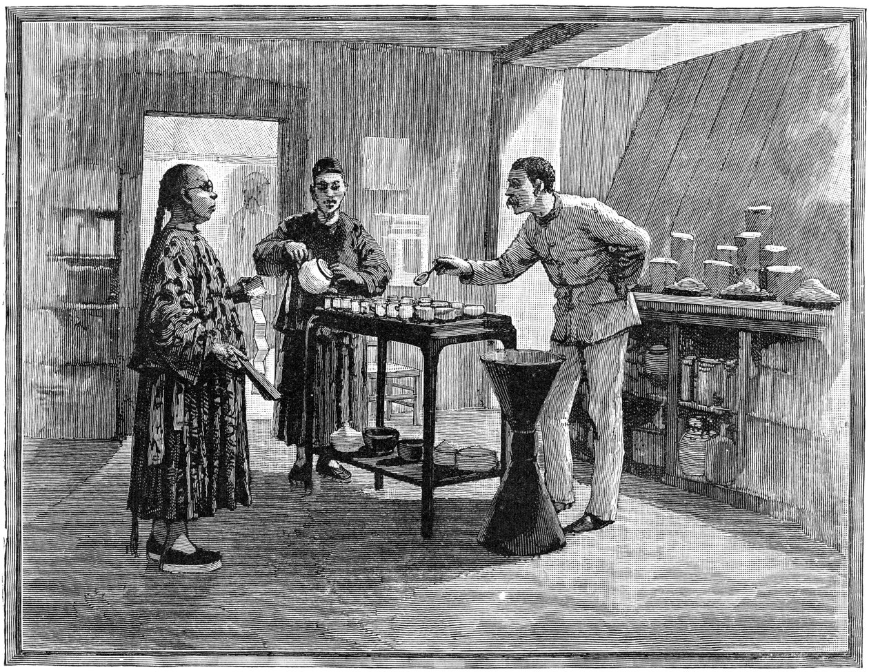中国でお茶を味わう、1888年 作： 不明
