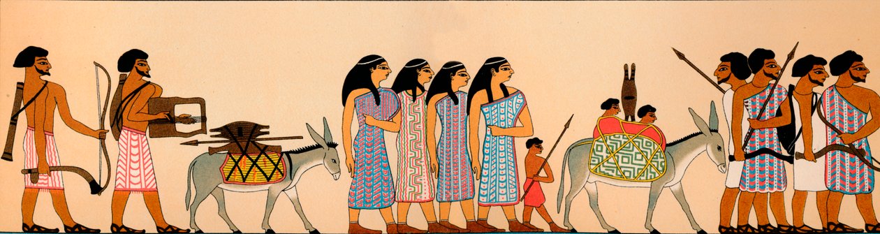 エジプトのユダヤ人遊牧民の部族の到着、1895年、紀元前1903年 作： 不明
