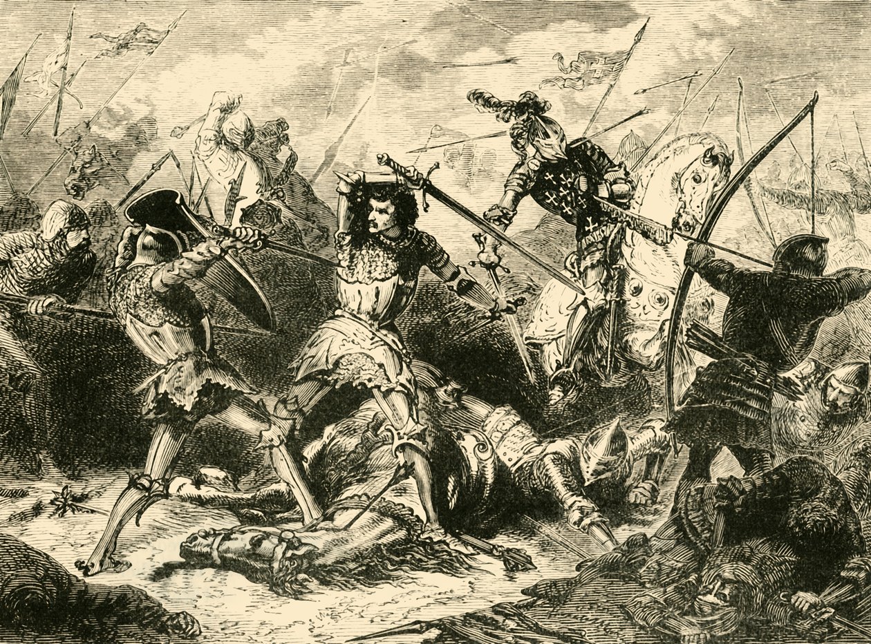 アジャンクールの戦い、1415年、1890年。 作： 不明