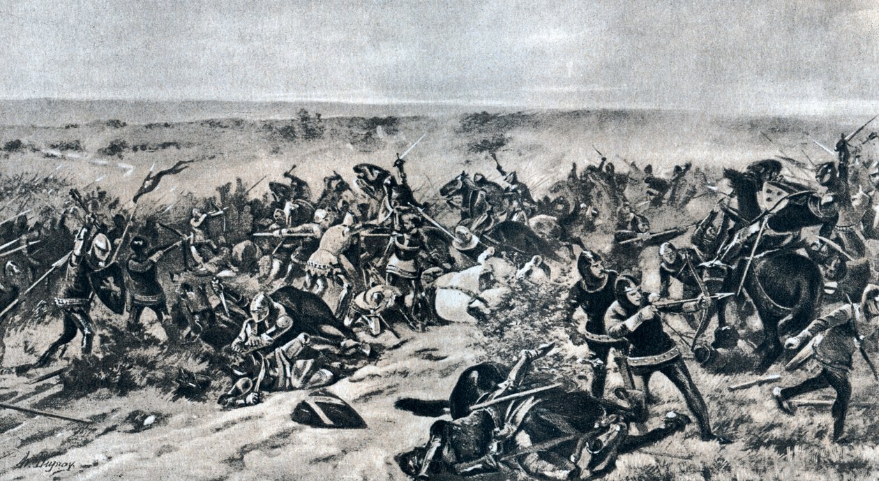 クレシーの戦い、1346年8月26日、1910年 作： 不明