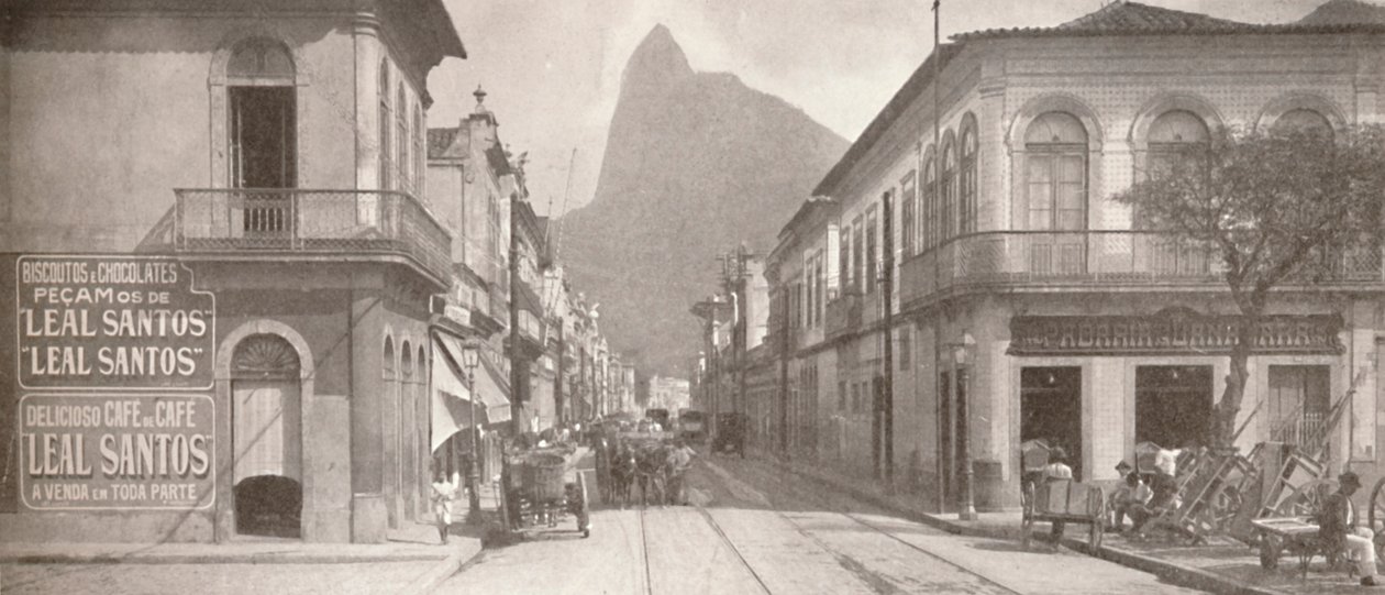 ファッショナブルなRua Sao Clementeのボタフォゴエンド。遠くのコルコバード、1914 作： 不明