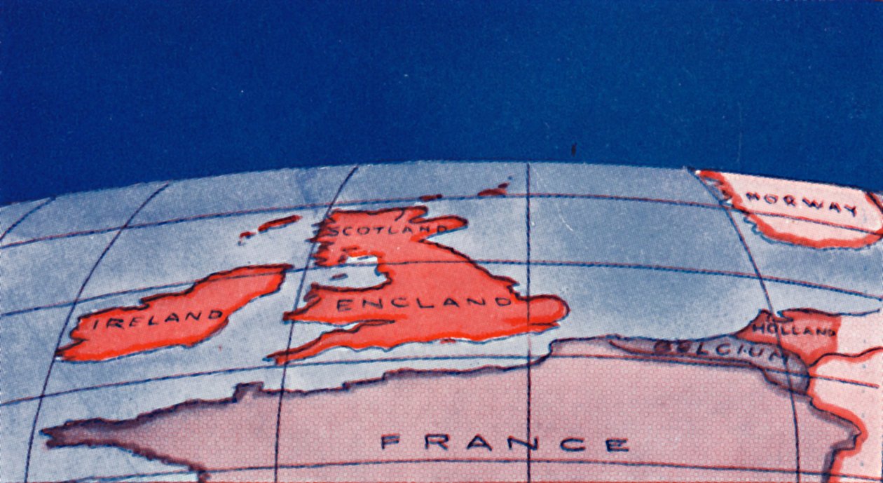 1935年の真冬の正午にイギリス諸島と北ヨーロッパ 作： 不明