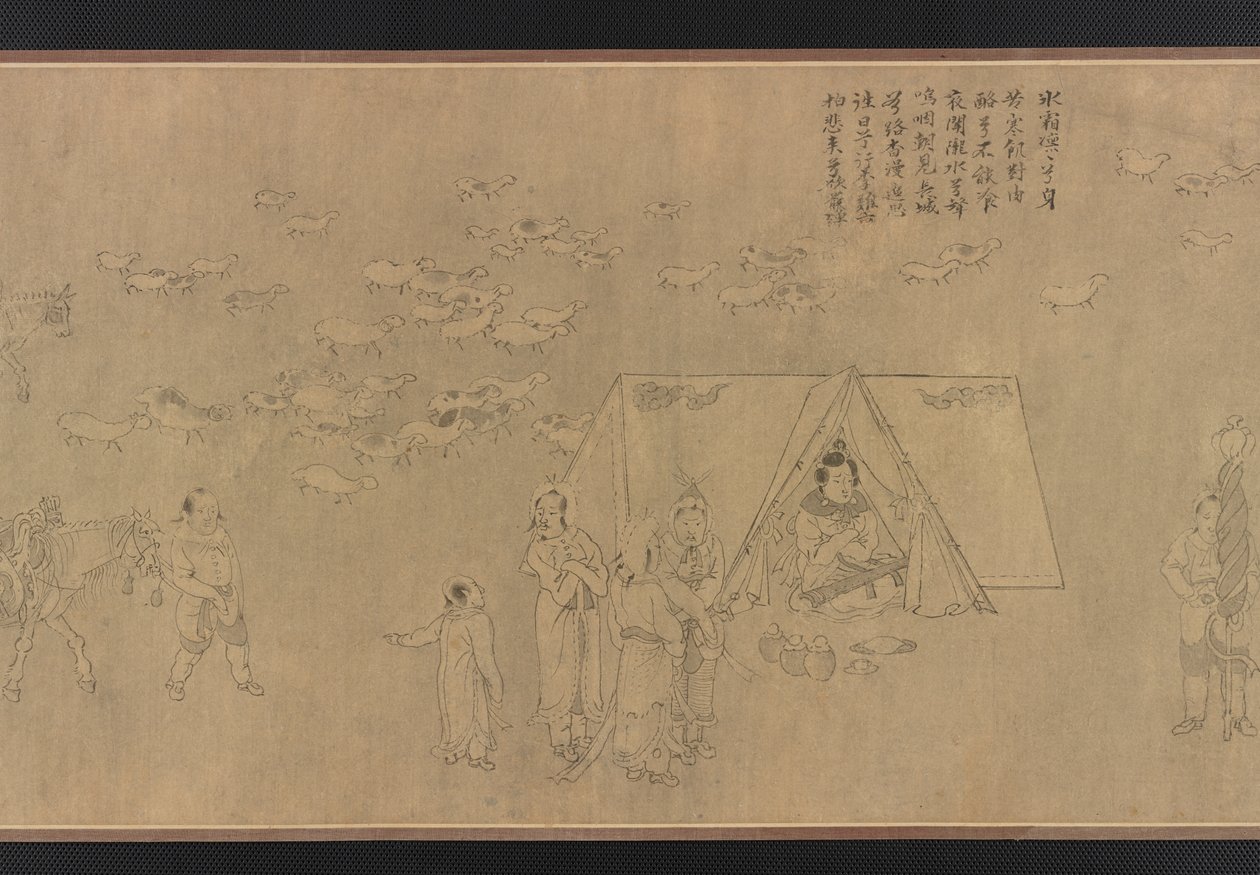 蔡文姫の捕囚、明代、14～15世紀。 作： 不明