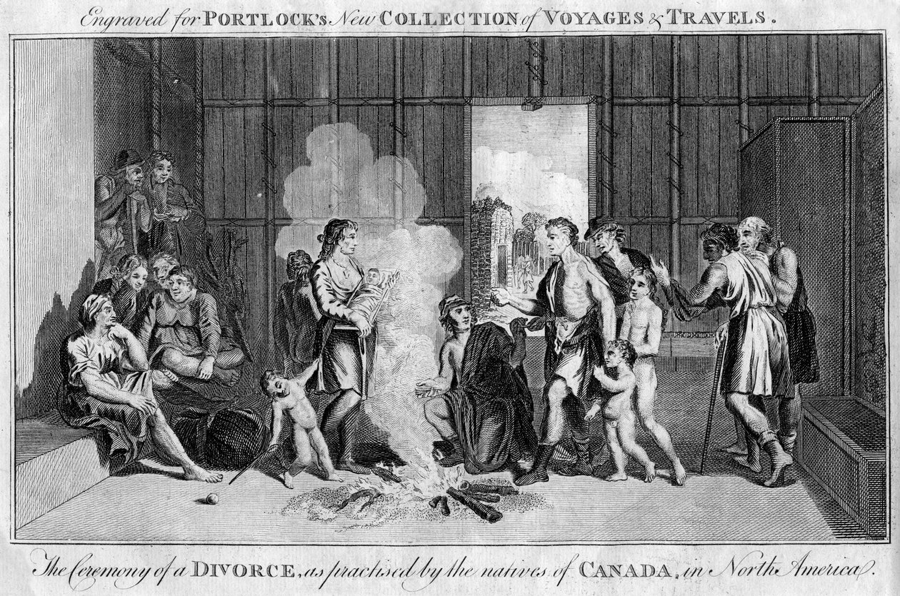 カナダの原住民が北米で実践した離婚式、c1760 作： 不明