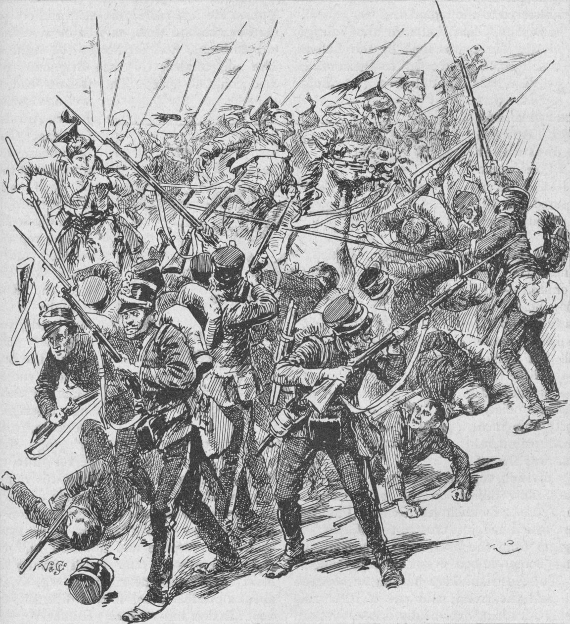 オーストリアのランサーの突撃、1902年 作： 不明