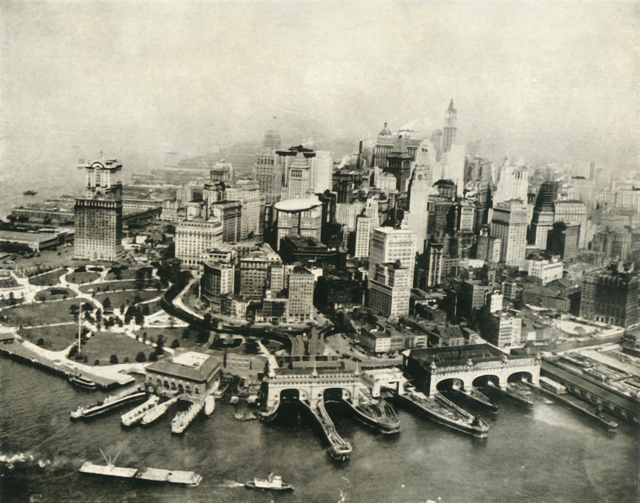 上空から見たニューヨーク市、1936年。 作： 不明