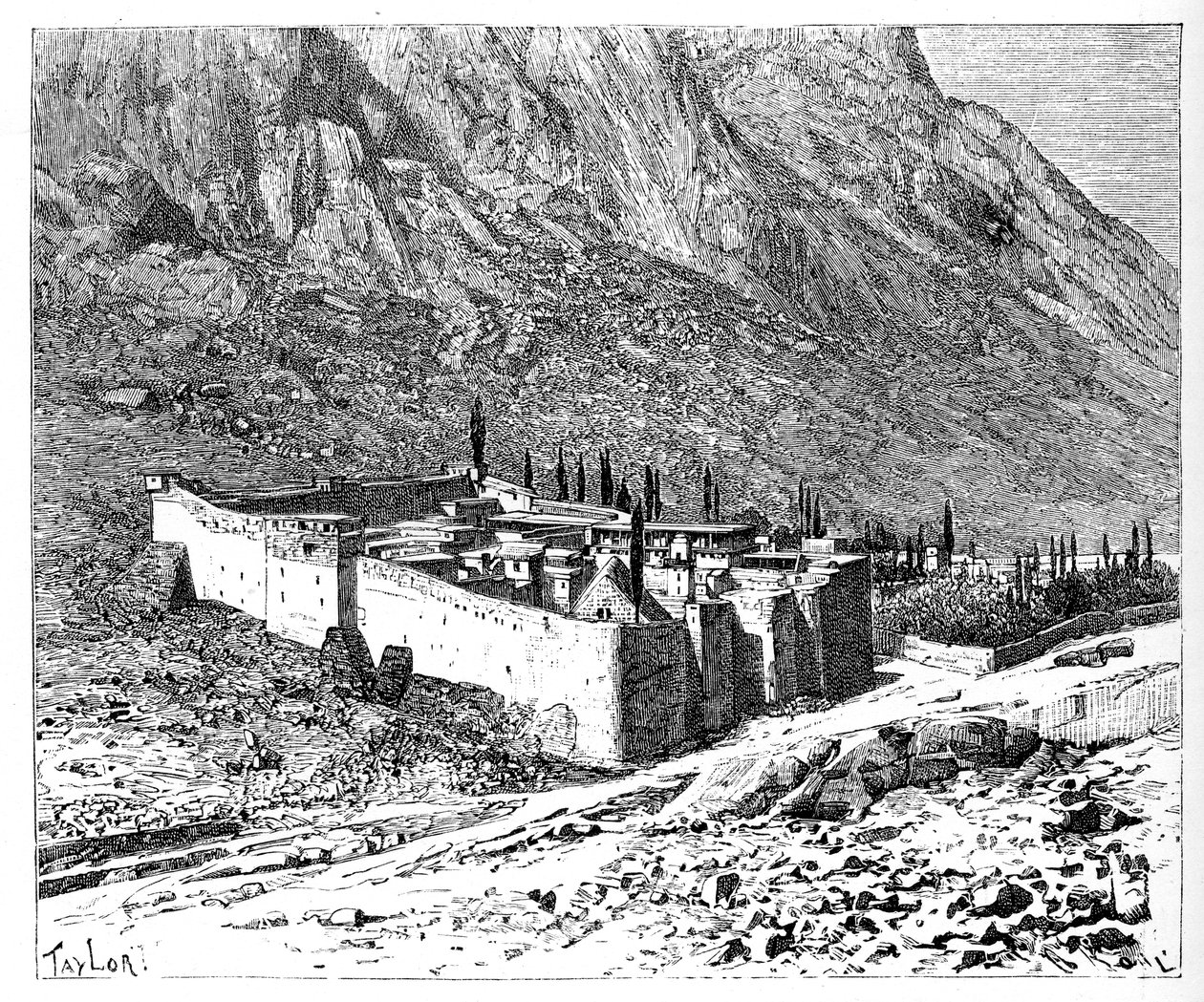 聖カタリナ修道院、シナイ山、エジプト、1895 作： 不明