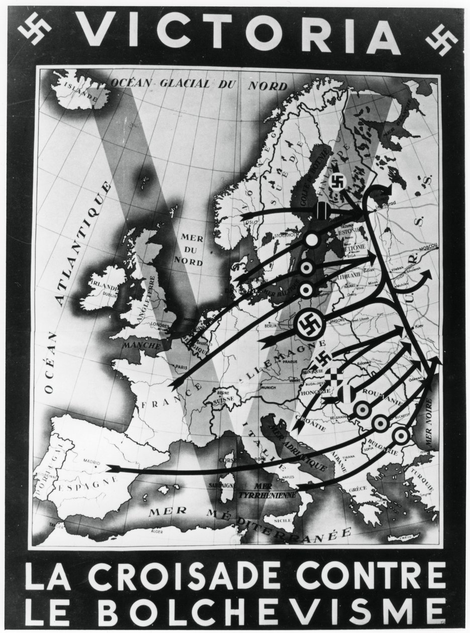 ボルシェヴィズムに対する十字軍、ヴィシーフランスの宣伝ポスター、1941年 作： 不明
