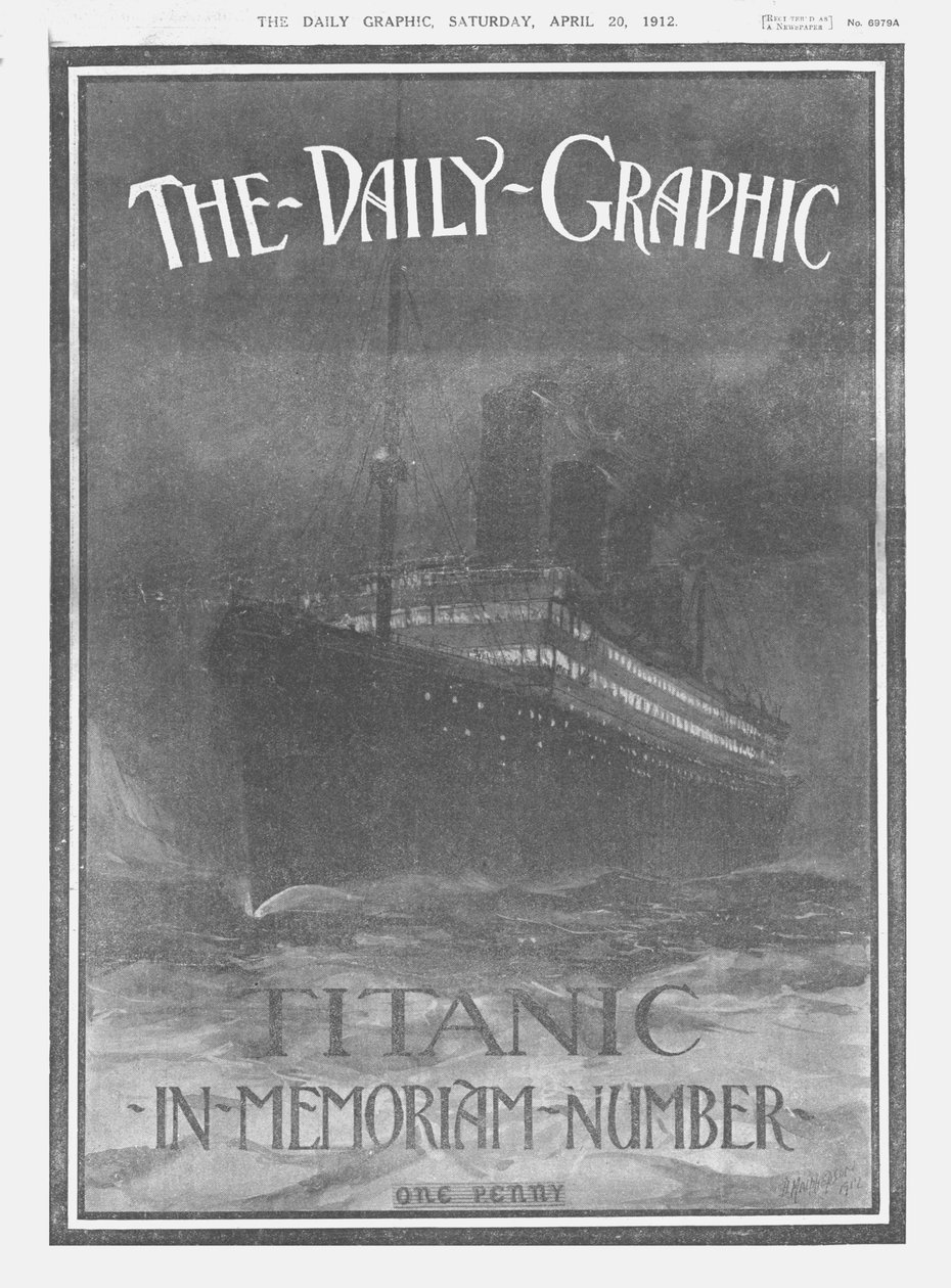 The Daily Graphic-Titanic-In-Memoriam-Number、表紙、1912年4月20日。 作： 不明