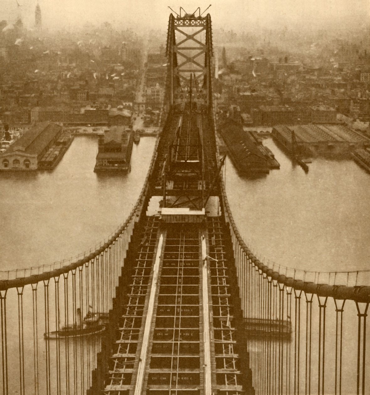 デラウェア川の吊り橋、c1930。 作： 不明
