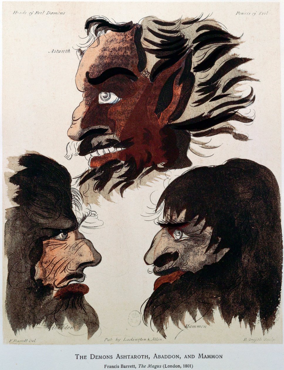 「悪魔のアシュタロト、アバドン、マモン」、1801 作： 不明