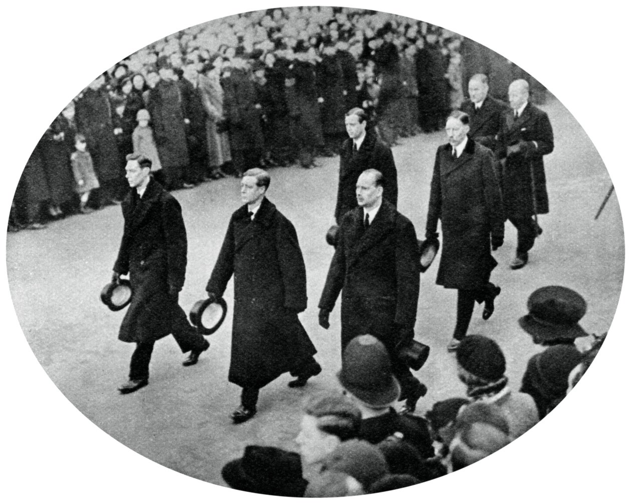 1936年、1937年、キングジョージ対葬儀行列におけるヨーク公とその兄弟 作： 不明