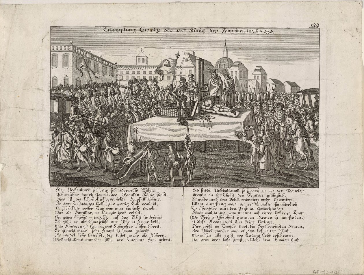 1793年1月21日、1793年のルイ16世の処刑 作： 不明