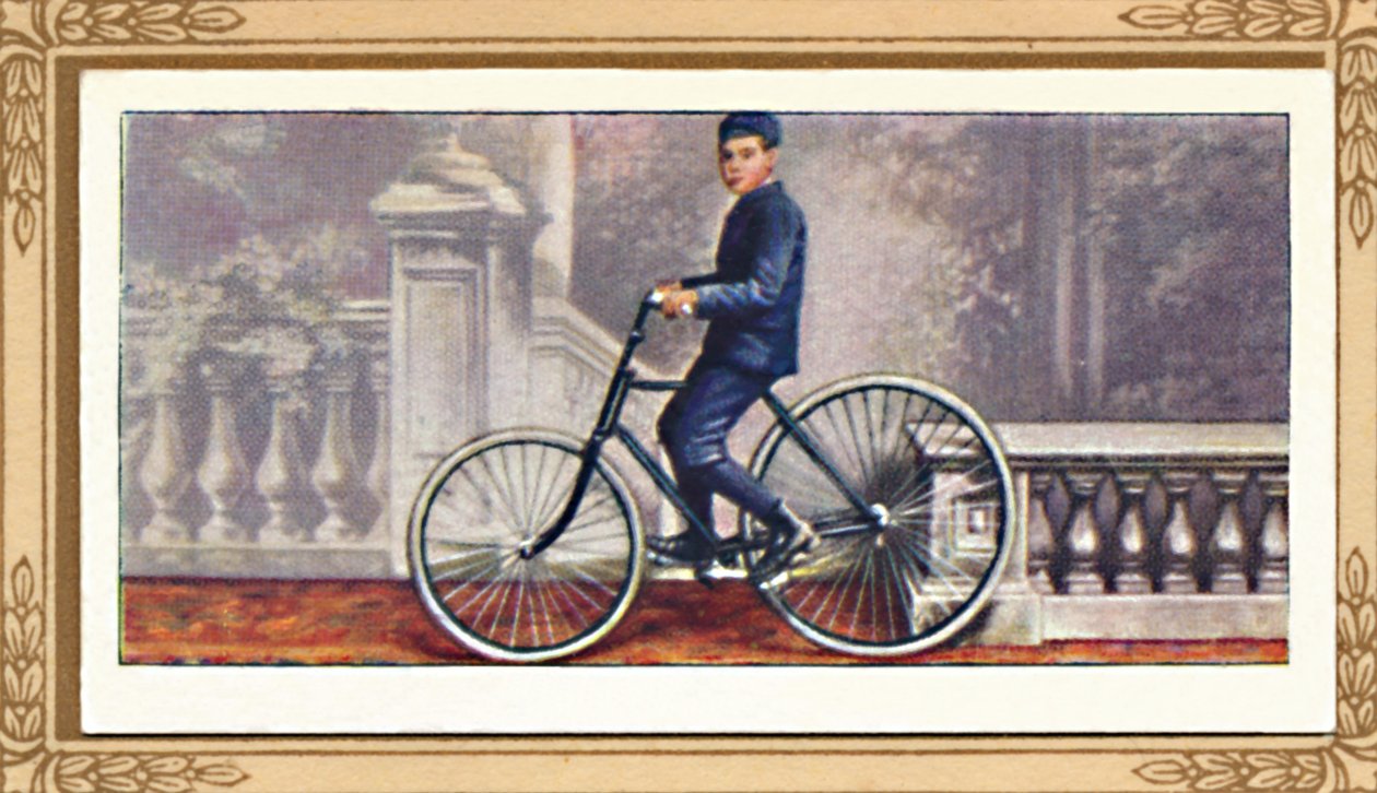 最初の空気圧タイヤ自転車、1939年 作： 不明