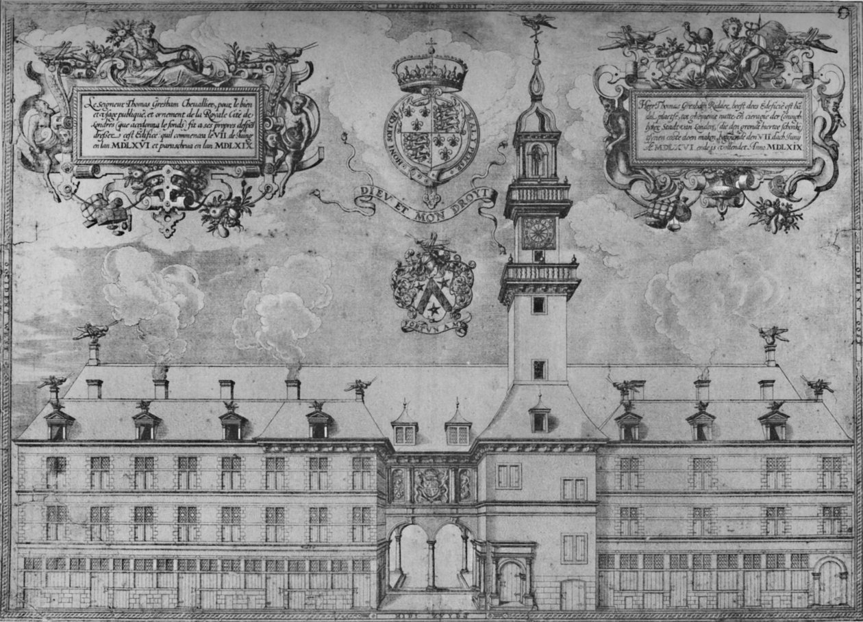 1569年の最初の王立証券取引所、16世紀、1928年 作： 不明