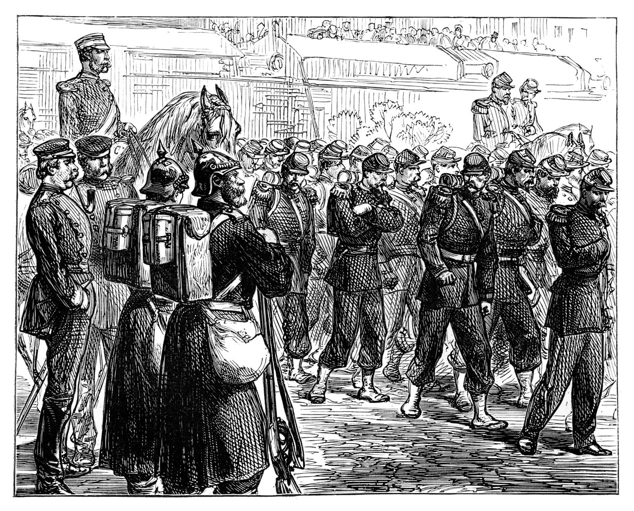 メッツを去るフランス軍、c1870 作： 不明