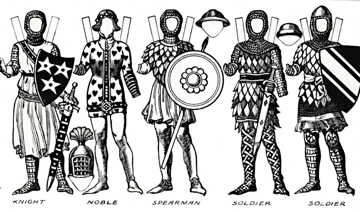 英国の衣装のギャラリー：最初のエドワードの治世で着用されたドレス、c1934 作： 不明