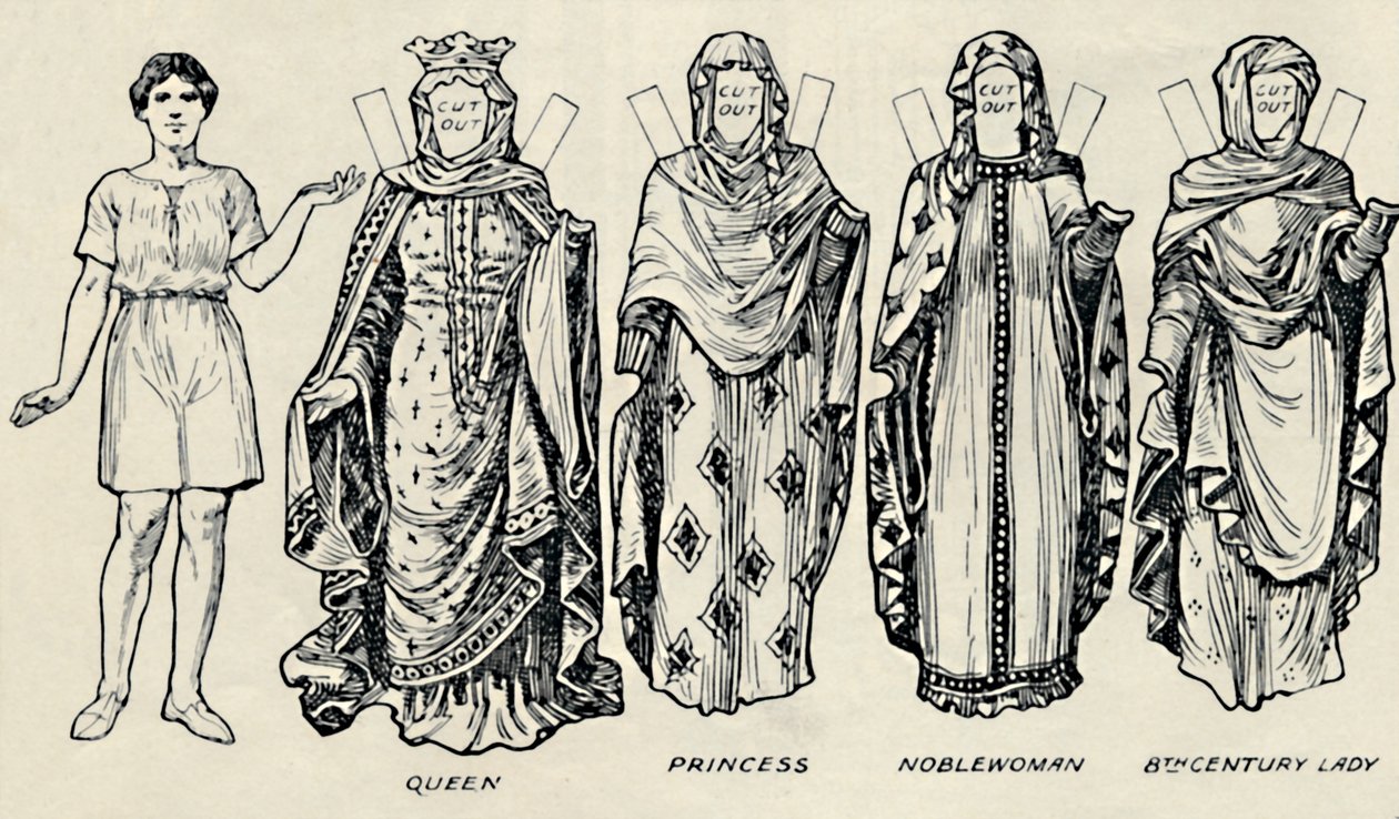 英国の衣装のギャラリー：アングロサクソン時代の人々の服装、c1934 作： 不明