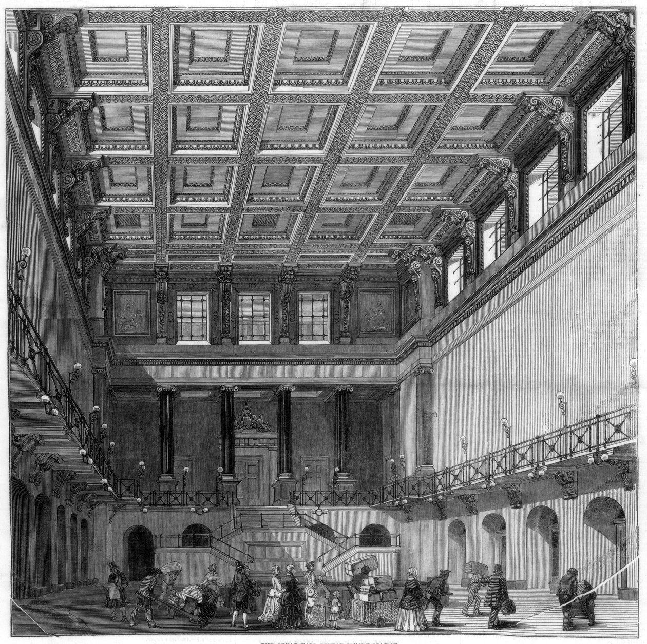 大ホール、ユーストン広場の飽和、1849年 作： 不明