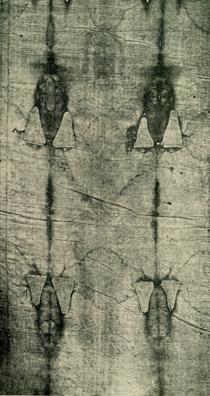 聖シュラウド-身体の刻印：正面図、1902。 作： 不明
