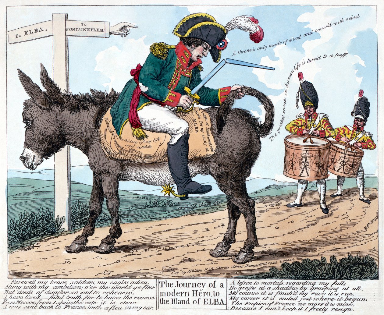現代の英雄の旅、エルバ島への旅、1814年。 作： 不明